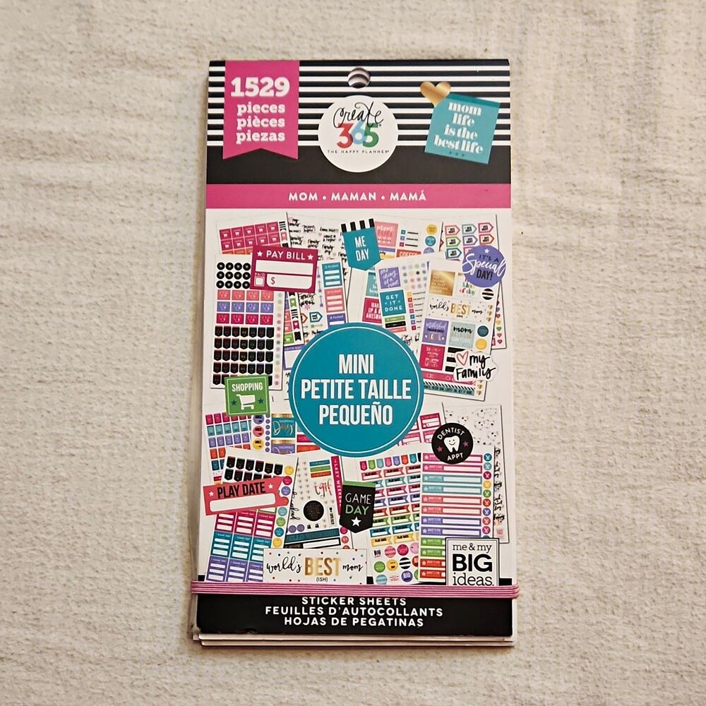 New The Happy Planner Mini Mom Sticker Value Pack 1529 Pcs Create 365